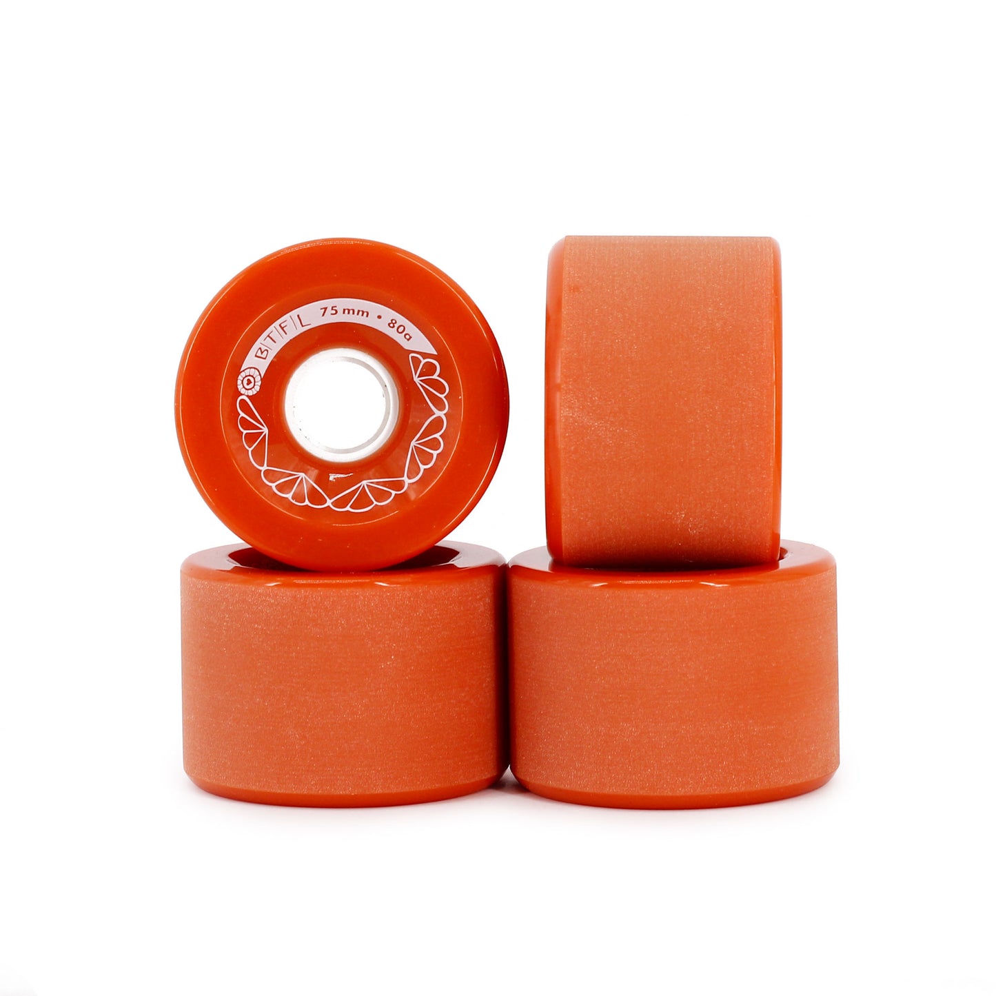 BTFL Longboard Wheels Set - 75 x 52 mm - 80A - red