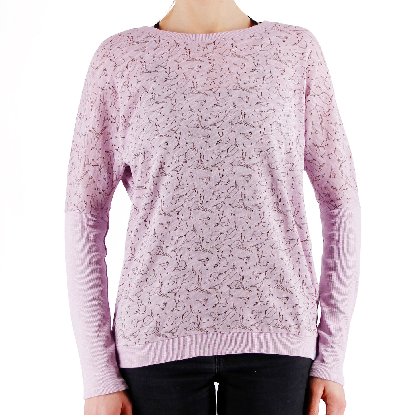BTFL LONGSLEEVE - Vogelmuster fliederfarben