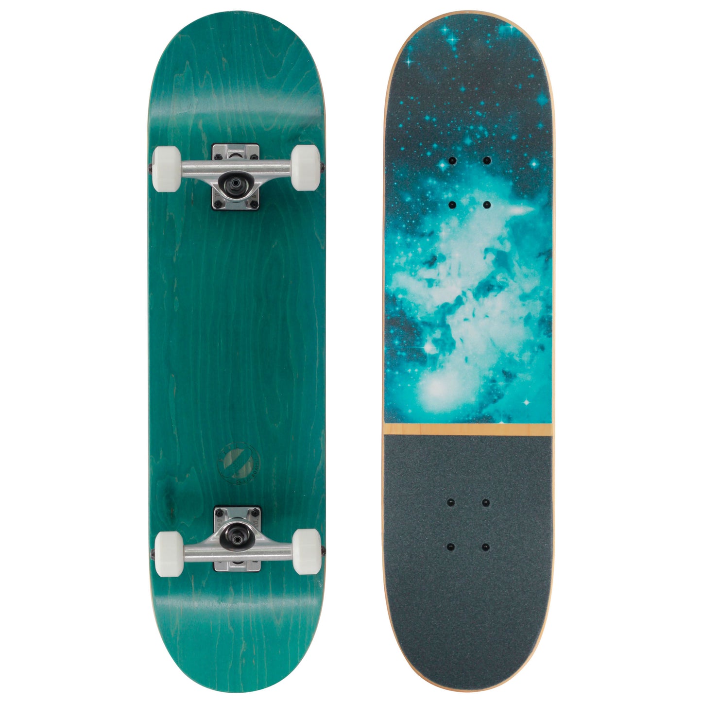 Komplett Skateboard Vorder- und Hinteransicht