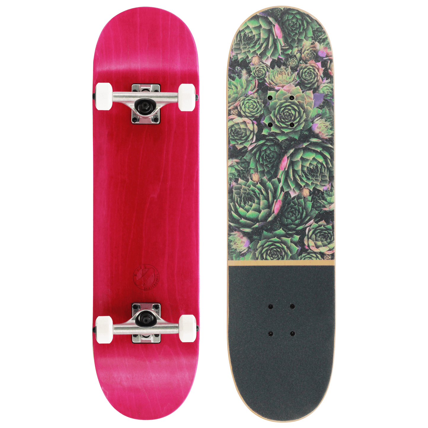 BTFL Skateboard Komplett, pink mit Blumen