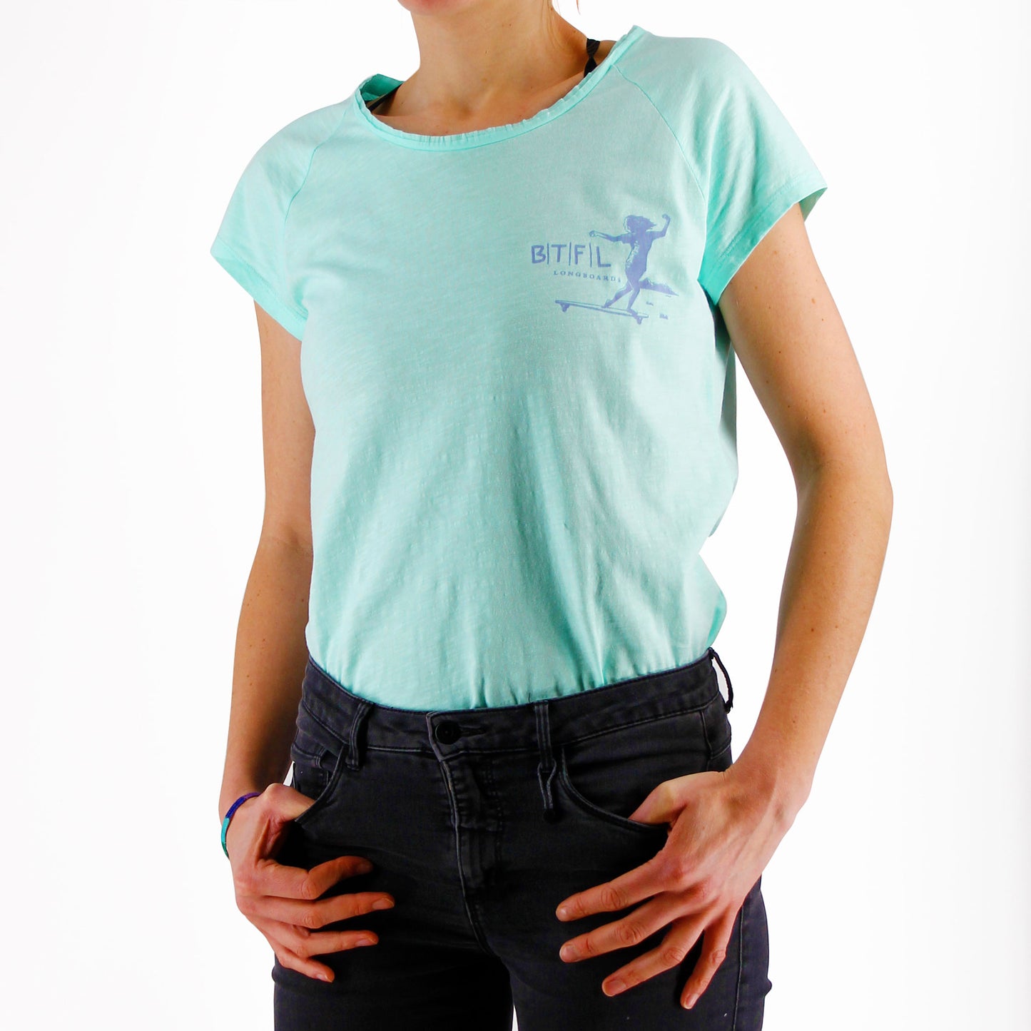 BTFL T-Shirt mintfarben mit Logodruck