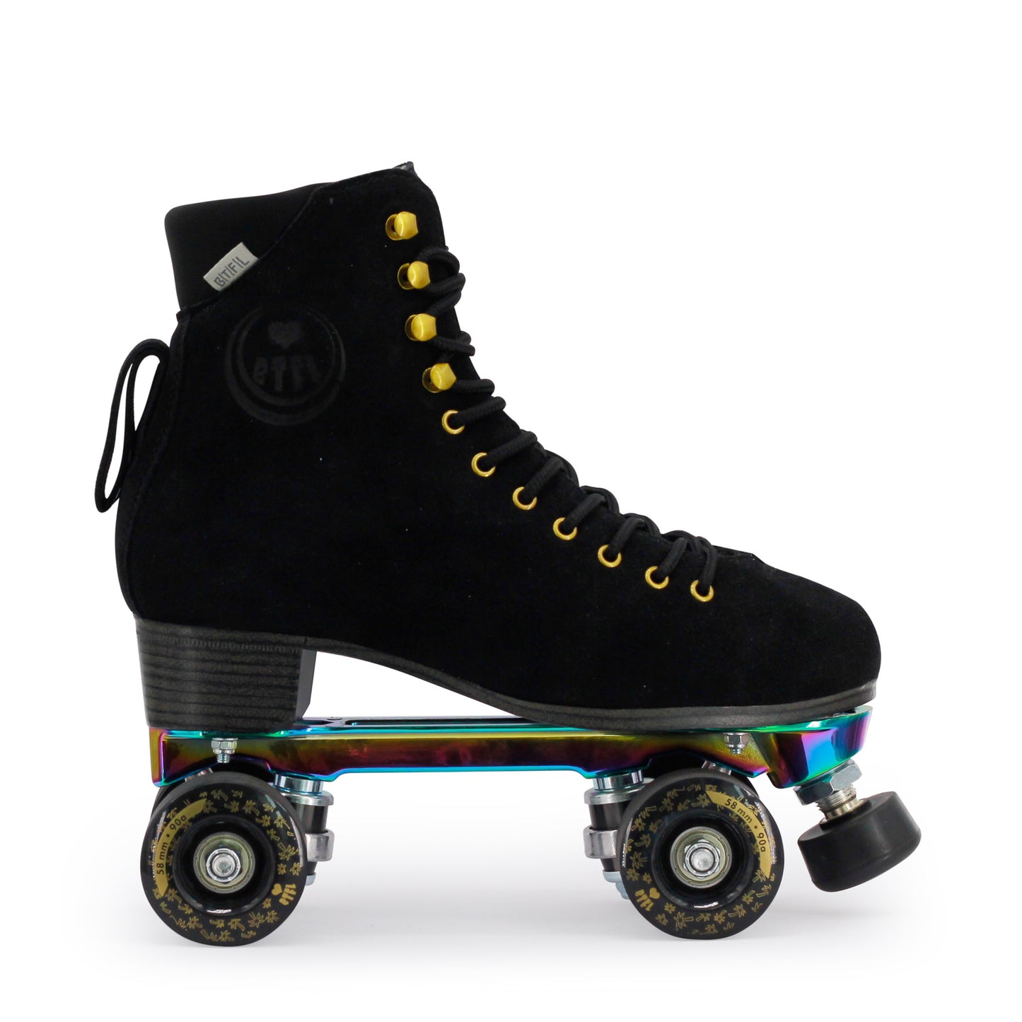 BTFL Rollschuhe schwarz in der Seitenansicht