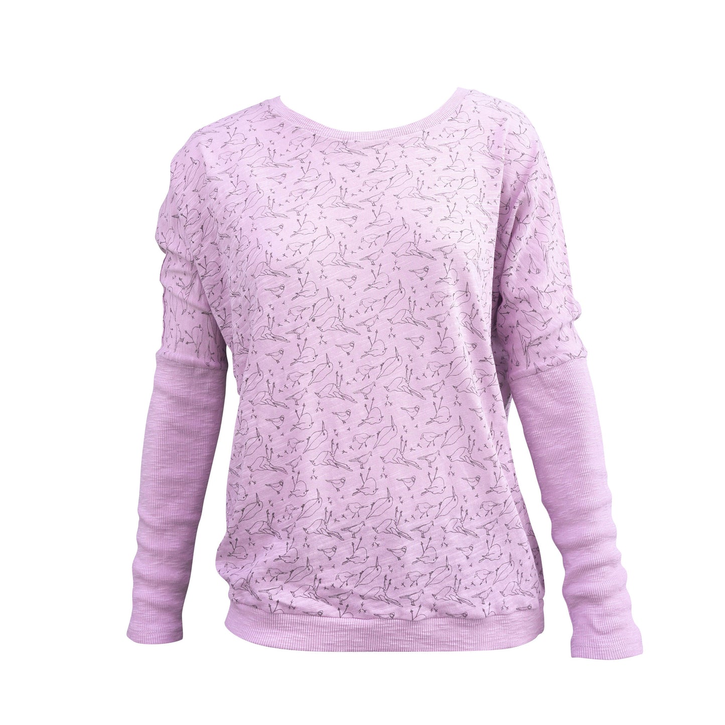 BTFL LONGSLEEVE - Vogelmuster fliederfarben