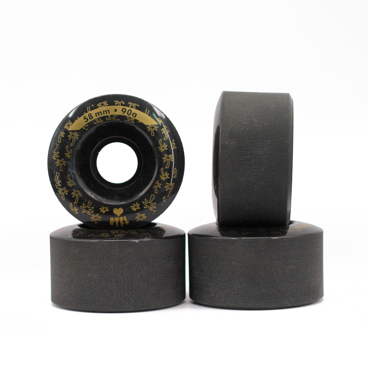 BTFL roller skates WHEELS set (4 pieces) - 58 x 32 mm - 90A - black