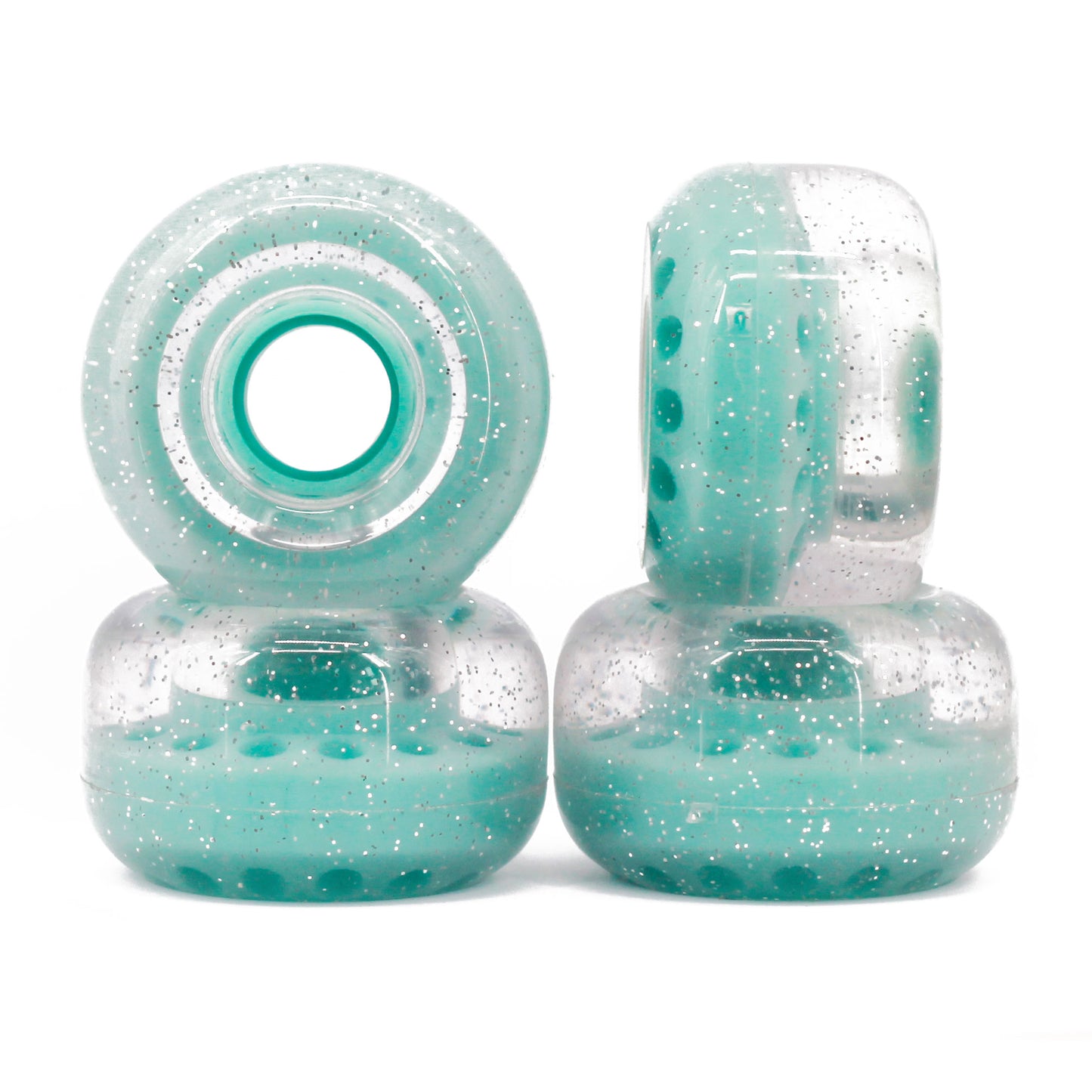 BTFL roller skate WHEELS set (4 pieces) 62 x 38 mm - 80A - mint transparent
