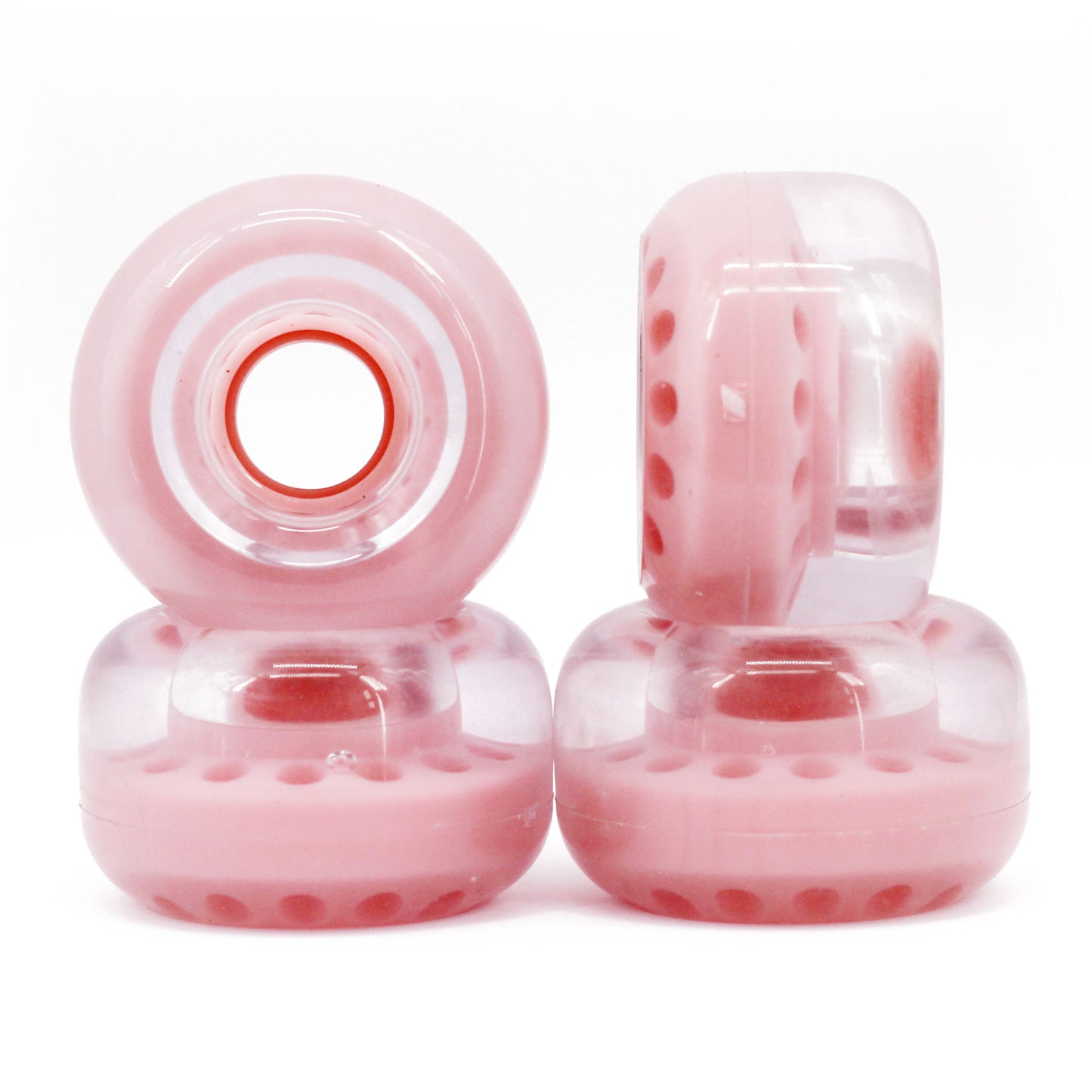 BTFL roller skate WHEELS set (4 pieces) - 62 x 38 mm - 80A - pink transparent