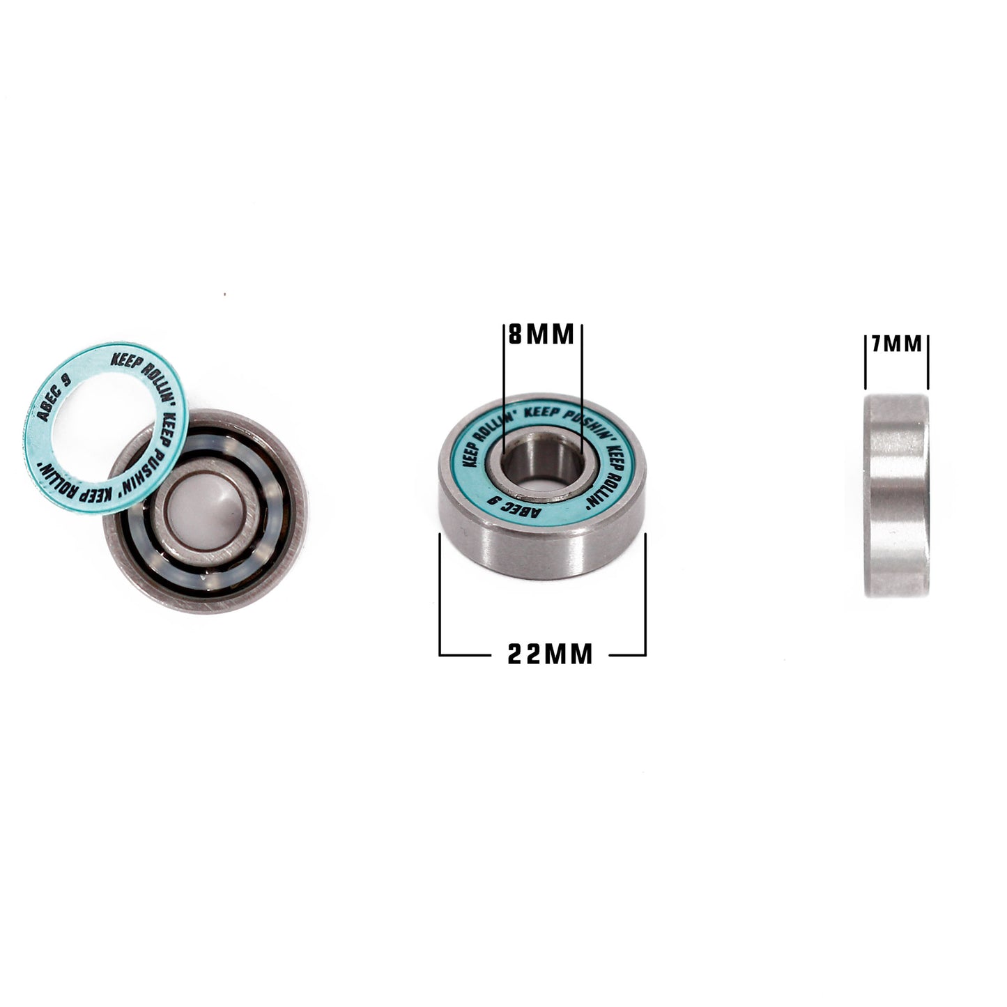 Ball bearing set - 8 pieces - ABEC 9