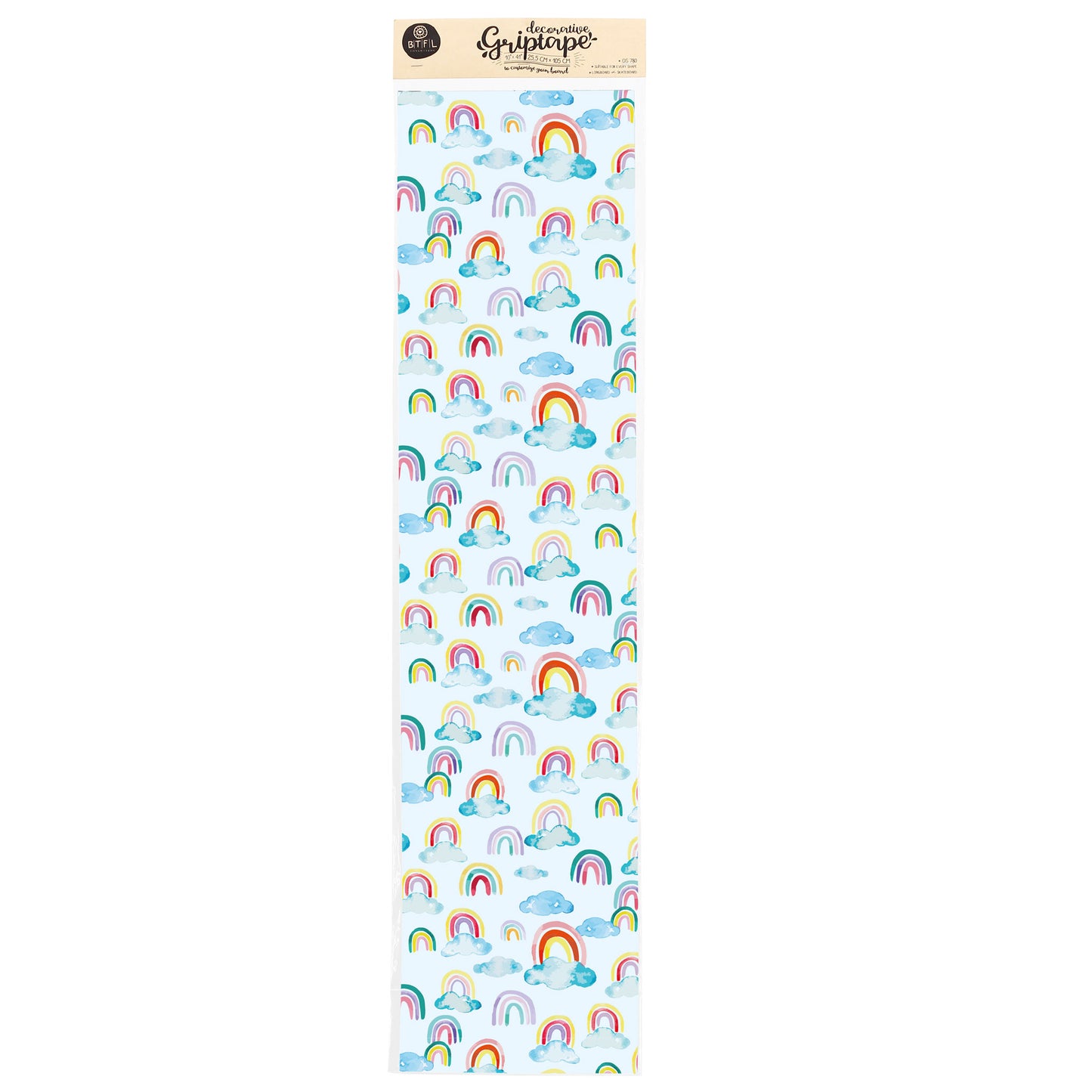 BTFL RAINBOWS - buntes Longboard Griptape - Regenbogen