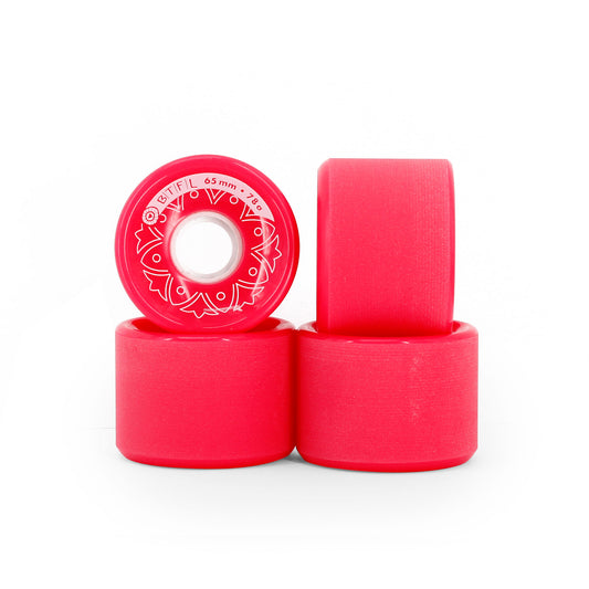 BTFL Longboard Wheels Set 65 x 47mm - 78A - pink 