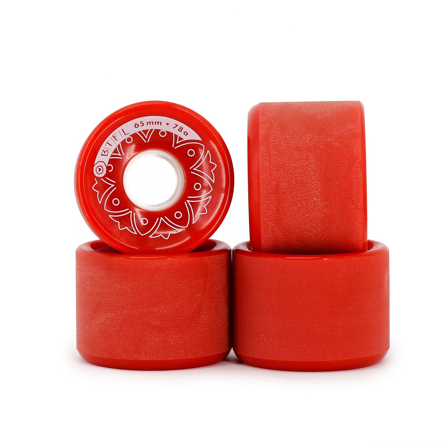 BTFL Longboard Wheels Set 70 x 51 mm - 78A - red 