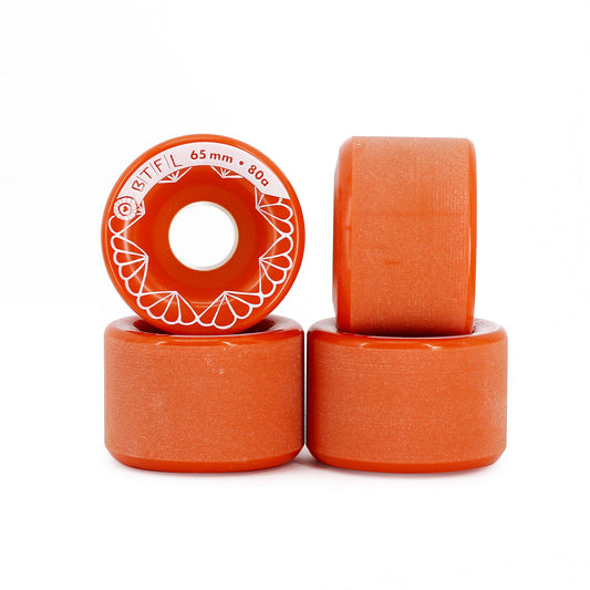 BTFL Longboard Wheels Set 65 x 45 mm - 80A - red 