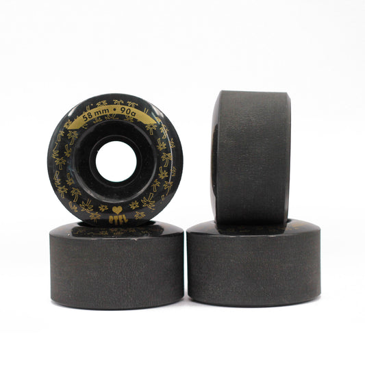 BTFL roller skates WHEELS set (4 pieces) - 58 x 32 mm - 90A - black 