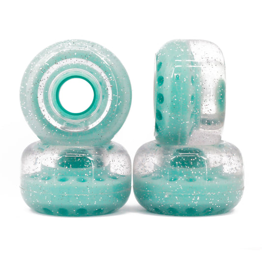 BTFL roller skate WHEELS set (4 pieces) 62 x 38 mm - 80A - mint transparent 