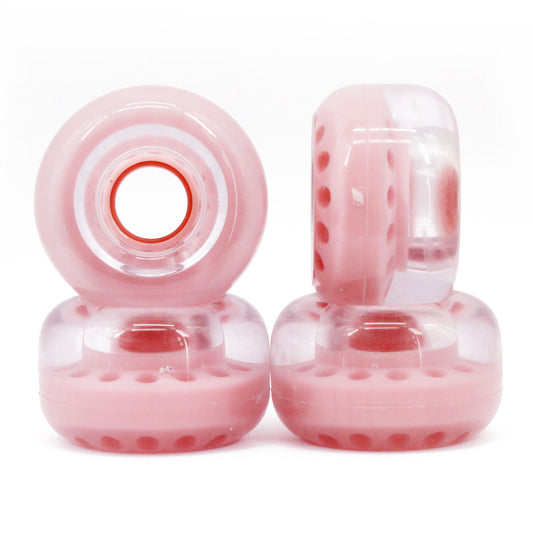 BTFL roller skate WHEELS set (4 pieces) - 62 x 38 mm - 80A - pink transparent 