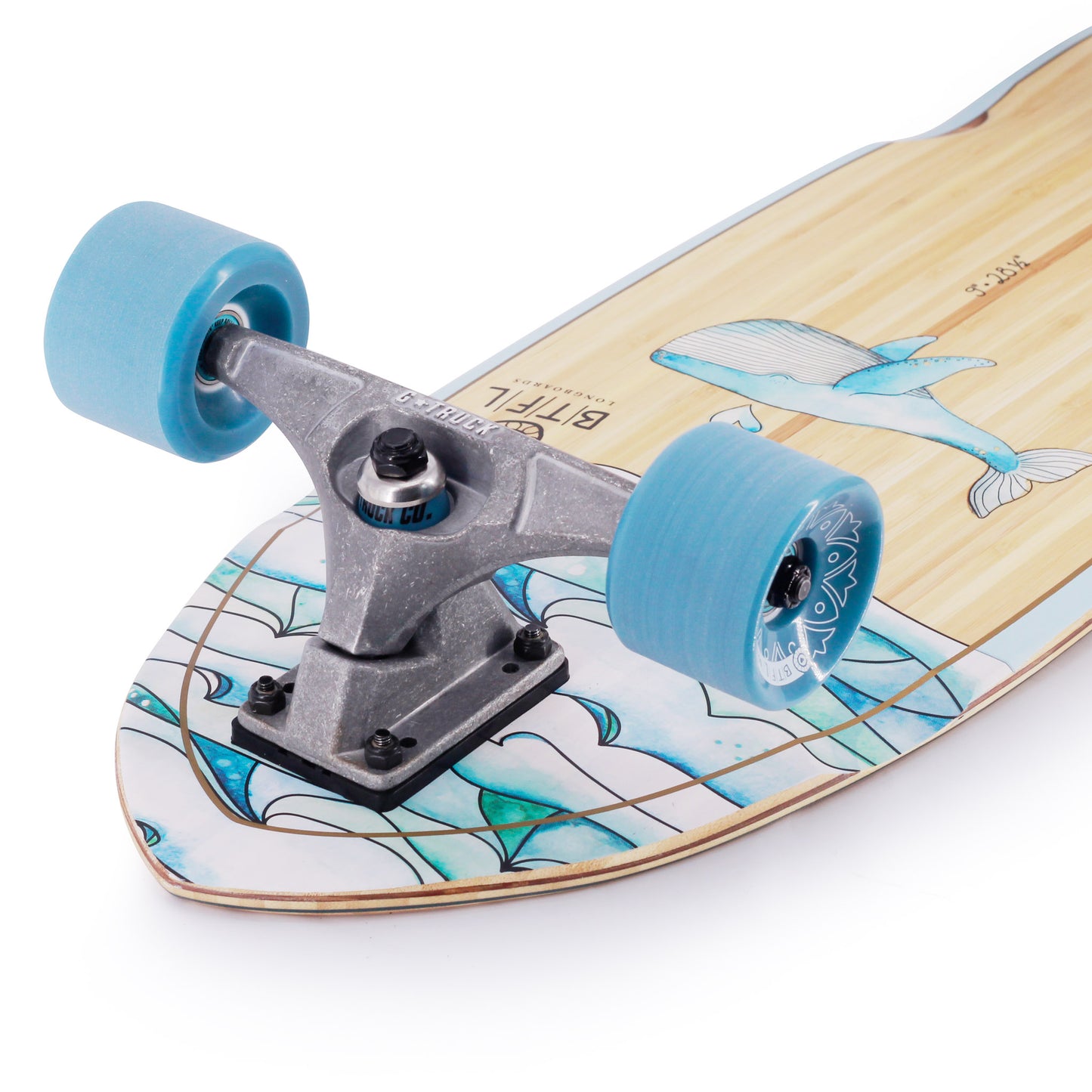 BTFL Surfskate MOBY - short surf skateboard with whale